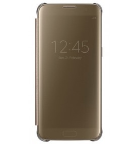Husa Clear View Cover Samsung Galaxy S7 Edge, Gold